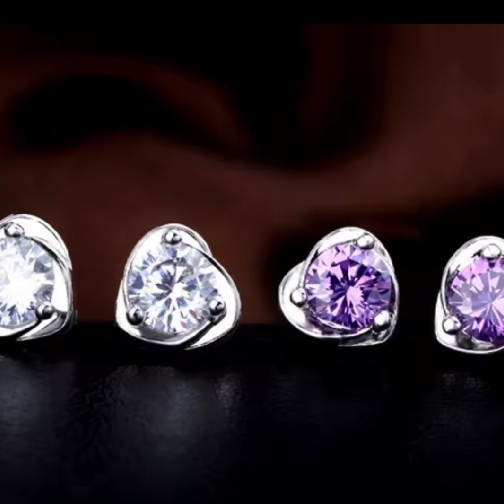 Sterling Silver 925 Stud Earrings - Picture 3 of 3